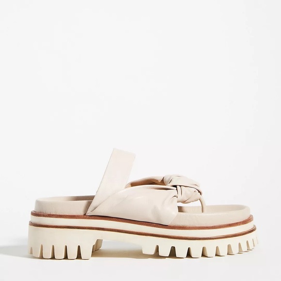 Elvio Zanon Knotted Strap Sandal in Ivory Leather - size 39 - Picture 4 of 8